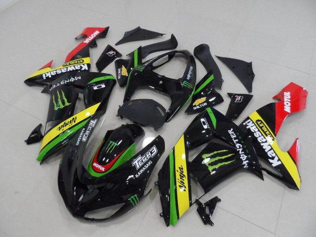Best 2006-2007 Black Yellow Monster Kawasaki ZX10R Motorcycle Replacement Fairings Canada Best 2006-2007 Black Yellow Monster Kawasaki ZX10R Motorcycle Replacement Fairings Canada