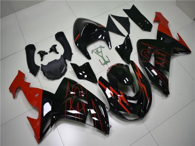 Best 2006-2007 Black Red Kawasaki ZX10R Motorcycle Fairings Canada Best 2006-2007 Black Red Kawasaki ZX10R Motorcycle Fairings Canada