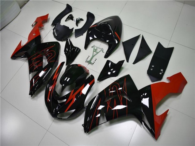 Best 2006-2007 Black Red Kawasaki ZX10R Motorcycle Fairings Canada Best 2006-2007 Black Red Kawasaki ZX10R Motorcycle Fairings Canada