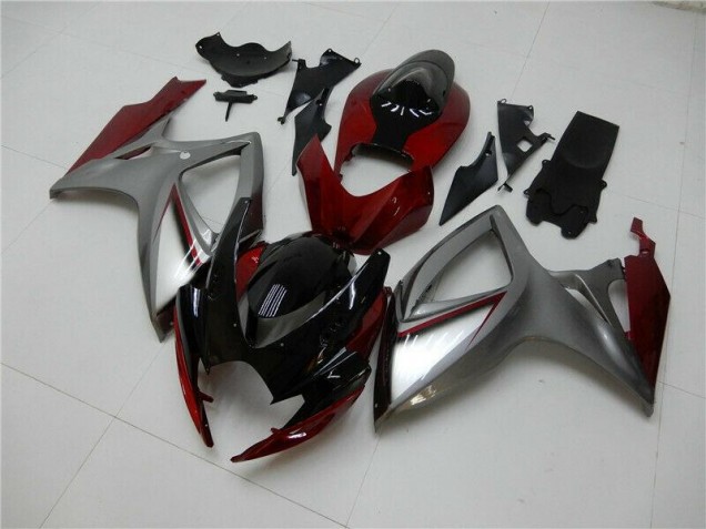 Best 2006-2007 Red Silver Suzuki GSXR 600/750 Bike Fairing Kit Canada Best 2006-2007 Red Silver Suzuki GSXR 600/750 Bike Fairing Kit Canada