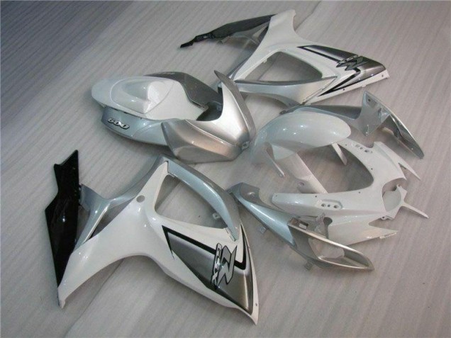 Best 2006-2007 White Silver Suzuki GSXR 600/750 Motorcycle Fairing Canada Best 2006-2007 White Silver Suzuki GSXR 600/750 Motorcycle Fairing Canada