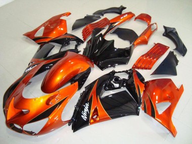 Best 2006-2011 Kawasaki Ninja ZX14R Motorcycle Fairings MF3807 - Orange Black Canada