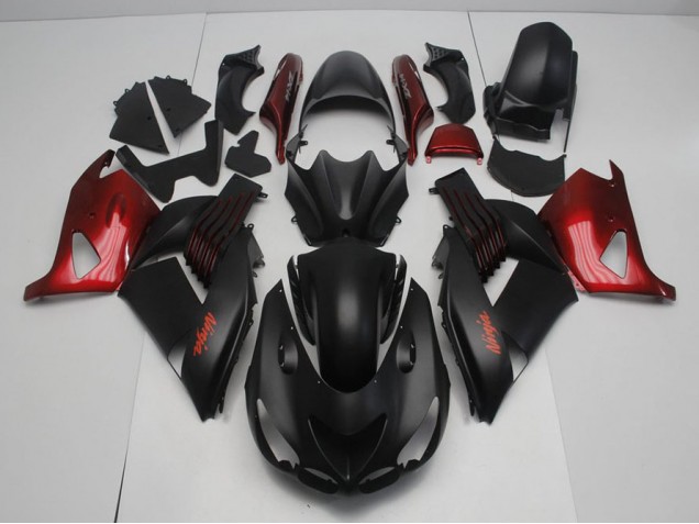 Best 2006-2011 Matte Black and Red Kawasaki ZX14R ZZR1400 Motorcycle Fairing Kit Canada Best 2006-2011 Matte Black and Red Kawasaki ZX14R ZZR1400 Motorcycle Fairing Kit Canada