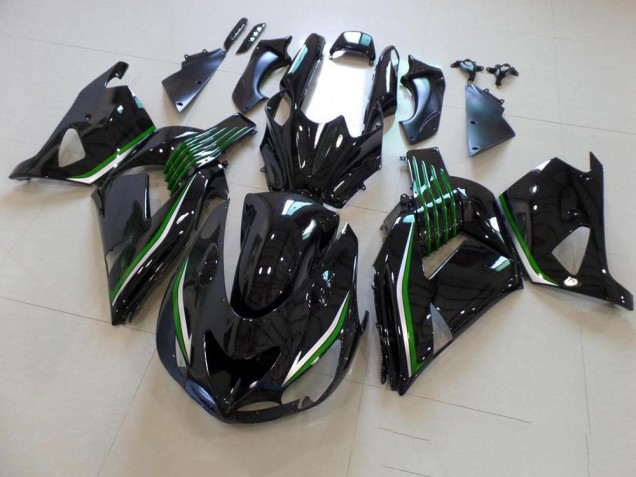 Best 2006-2011 Glossy Black with Green Line Kawasaki ZX14R ZZR1400 Motor Bike Fairings Canada Best 2006-2011 Glossy Black with Green Line Kawasaki ZX14R ZZR1400 Motor Bike Fairings Canada
