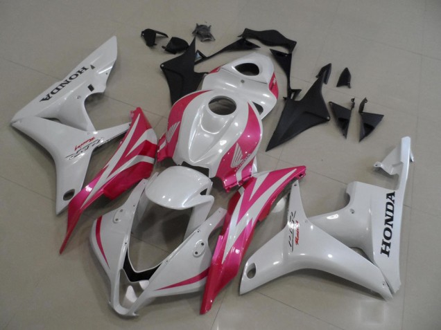 Best 2007-2008 Pearl White with Pink Honda CBR600RR Motorbike Fairing Canada