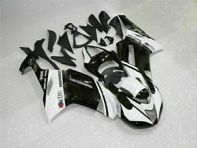 Best 2007-2008 Black White Kawasaki ZX6R Bike Fairings Canada Best 2007-2008 Black White Kawasaki ZX6R Bike Fairings Canada