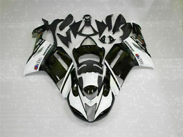 Best 2007-2008 Black White Kawasaki ZX6R Bike Fairings Canada Best 2007-2008 Black White Kawasaki ZX6R Bike Fairings Canada