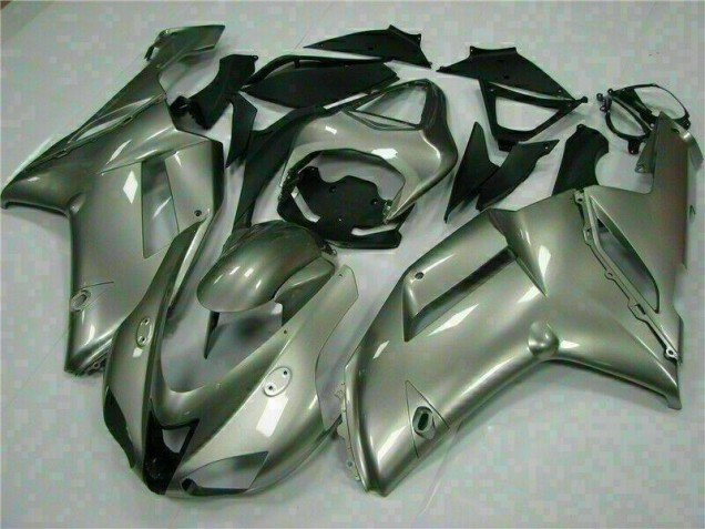 Best 2007-2008 Silver Kawasaki ZX6R Motorcycle Fairings Kits Canada Best 2007-2008 Silver Kawasaki ZX6R Motorcycle Fairings Kits Canada