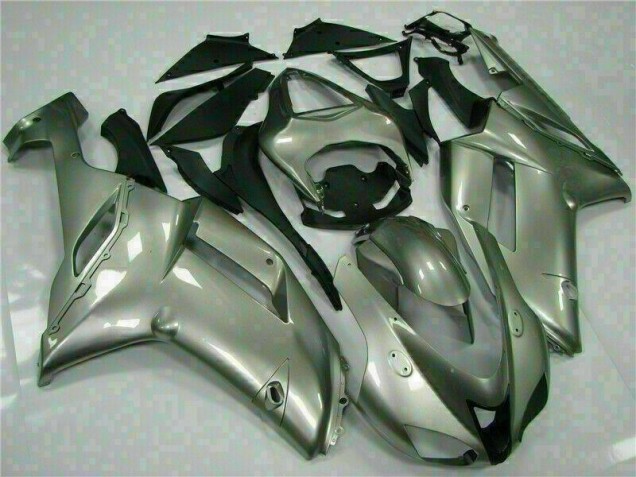Best 2007-2008 Silver Kawasaki ZX6R Motorcycle Fairings Kits Canada Best 2007-2008 Silver Kawasaki ZX6R Motorcycle Fairings Kits Canada