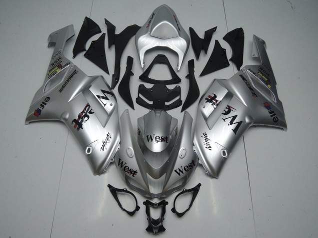 Best 2007-2008 Silver West Kawasaki ZX6R Replacement Fairings Canada Best 2007-2008 Silver West Kawasaki ZX6R Replacement Fairings Canada