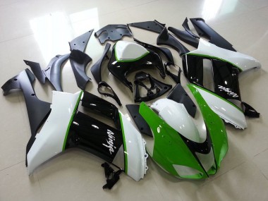 Best 2007-2008 Green Black White Kawasaki ZX6R Motorcycle Fairing Kits Canada