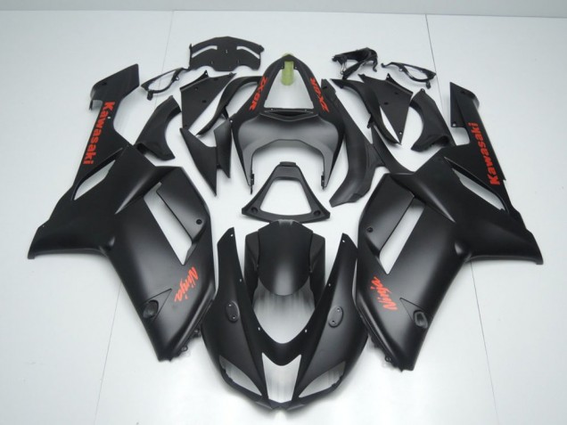 Best 2007-2008 Matte Black with Red Sticker Kawasaki ZX6R Motorbike Fairing Canada Best 2007-2008 Matte Black with Red Sticker Kawasaki ZX6R Motorbike Fairing Canada
