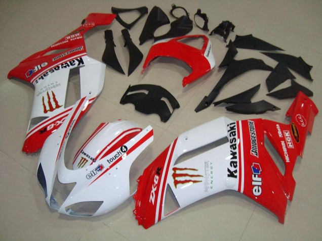 Best 2007-2008 Red and White Kawasaki ZX6R Bike Fairing Canada Best 2007-2008 Red and White Kawasaki ZX6R Bike Fairing Canada