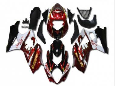 Best 2007-2008 Red White Black Suzuki GSXR 1000 K7 Motorcycle Fairing Kit Canada