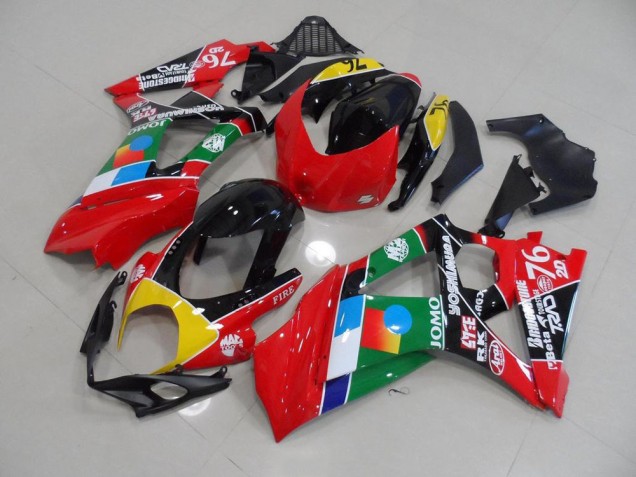 Best 2007-2008 Red and Green Suzuki GSXR 1000 K7 Motorcycle Fairings Kits Canada Best 2007-2008 Red and Green Suzuki GSXR 1000 K7 Motorcycle Fairings Kits Canada