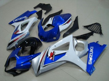 Best 2007-2008 White Blue Suzuki GSXR 1000 K7 Motor Fairings Canada