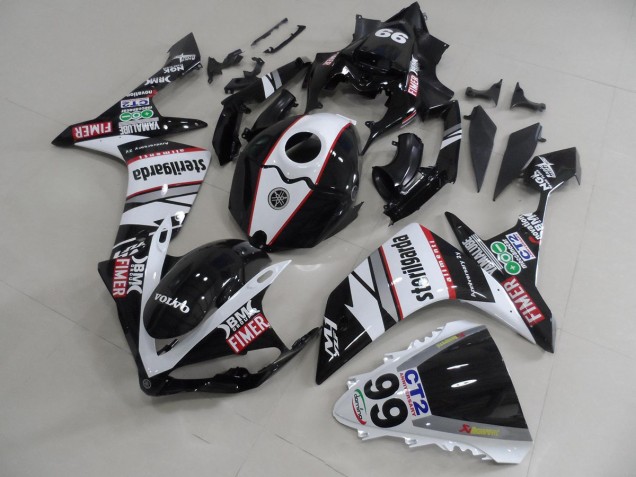 Best 2007-2008 Black White Stickers Packs Yamaha YZF R1 Motorcycle Fairings Kit Canada Best 2007-2008 Black White Stickers Packs Yamaha YZF R1 Motorcycle Fairings Kit Canada