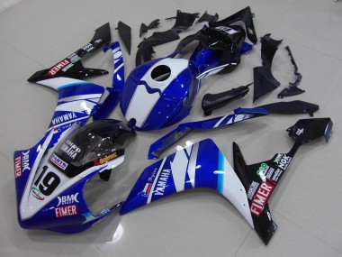 Best 2007-2008 White Blue Yamaha YZF R1 Moto Fairings Canada