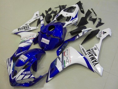 Best 2007-2008 White Blue Tri Colour Yamaha YZF R1 Motorcycle Replacement Fairings Canada