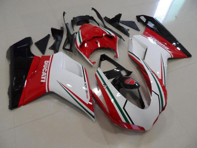 Best 2007-2014 Red White Ducati 848 1098 1198 Motorcycle Fairings Kit Canada Best 2007-2014 Red White Ducati 848 1098 1198 Motorcycle Fairings Kit Canada
