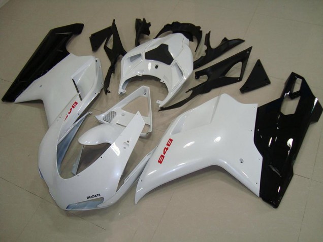 Best 2007-2014 Pearl White Black Ducati 848 1098 1198 Motorcycle Fairing Kits Canada Best 2007-2014 Pearl White Black Ducati 848 1098 1198 Motorcycle Fairing Kits Canada