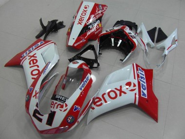 Best 2007-2014 White Red Xerox Ducati 848 1098 1198 Bike Fairing Canada