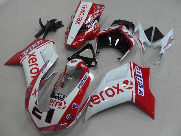 Best 2007-2014 White Red Xerox Ducati 848 1098 1198 Bike Fairing Canada