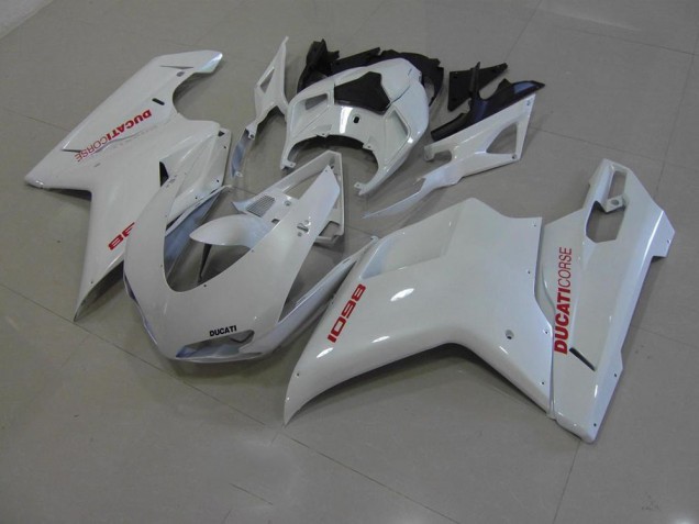 Best 2007-2014 Pearl White with Red Decals Ducati 848 1098 1198 Motorcyle Fairings Canada Best 2007-2014 Pearl White with Red Decals Ducati 848 1098 1198 Motorcyle Fairings Canada