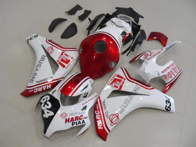 Best 2008-2011 White Red HARC Pro PIAA 634 Honda CBR1000RR Motor Fairings Canada