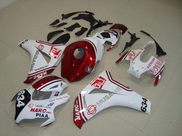 Best 2008-2011 White Red HARC Pro PIAA 634 Honda CBR1000RR Motorcylce Fairings Canada