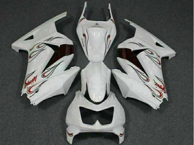 Best 2008-2012 White Red Kawasaki EX250 Motorcylce Fairings Canada Best 2008-2012 White Red Kawasaki EX250 Motorcylce Fairings Canada