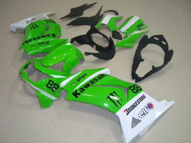 Best 2008-2012 Green and White Kawasaki ZX250R Bike Fairing Canada Best 2008-2012 Green and White Kawasaki ZX250R Bike Fairing Canada