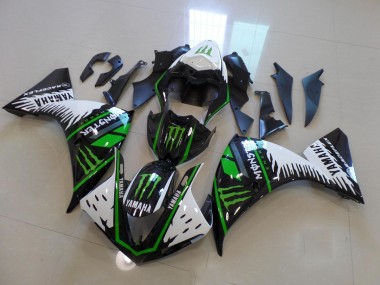 Best 2009-2011 White Green Big Monster Yamaha YZF R1 Motor Fairings Canada