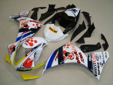 Best 2009-2011 White Black Pepe Phone Yamaha YZF R1 Motorcycle Fairing Kits Canada