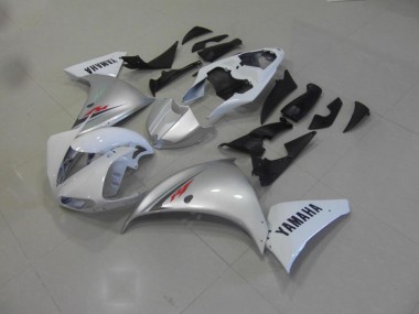 Best 2009-2011 White Silver Yamaha YZF R1 Motorcycle Fairing Kit Canada