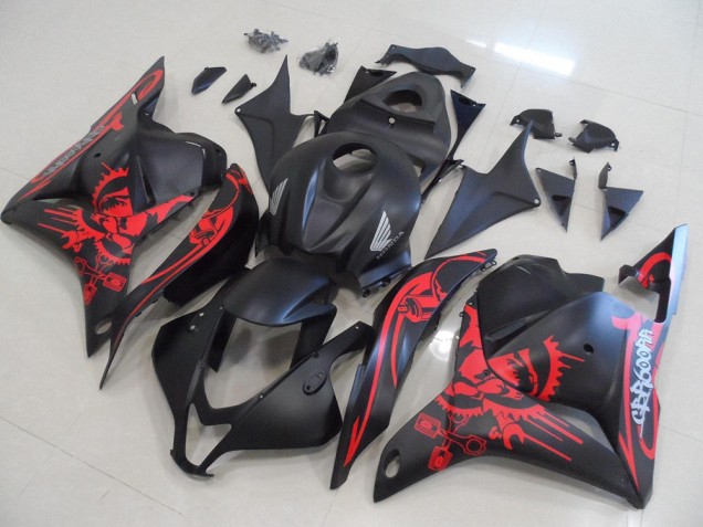 Best 2009-2012 Matte Black with Red Skull Honda CBR600RR Motorcycle Fairings Kits Canada Best 2009-2012 Matte Black with Red Skull Honda CBR600RR Motorcycle Fairings Kits Canada