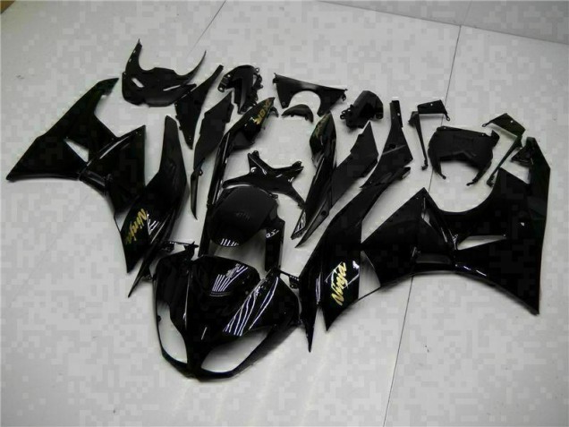 Best 2009-2012 Black Gold Ninja Kawasaki ZX6R Motorcycle Replacement Fairings Canada Best 2009-2012 Black Gold Ninja Kawasaki ZX6R Motorcycle Replacement Fairings Canada