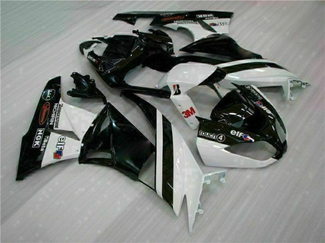 Best 2009-2012 Black White 3M Touch4 Kawasaki ZX6R Bike Fairings Canada Best 2009-2012 Black White 3M Touch4 Kawasaki ZX6R Bike Fairings Canada