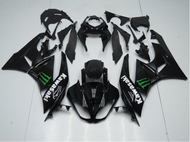 Best 2009-2012 Black with Monster Kawasaki ZX6R Replacement Motorcycle Fairings Canada Best 2009-2012 Black with Monster Kawasaki ZX6R Replacement Motorcycle Fairings Canada
