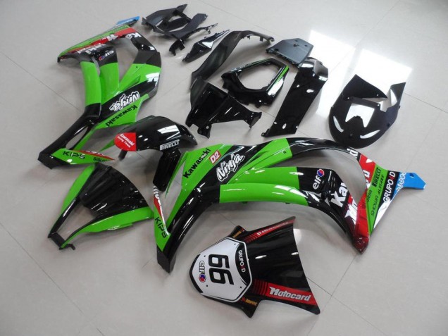 Best 2011-2015 Green Black with Number 66 Kawasaki ZX10R Motorcyle Fairings Canada