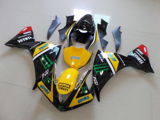Best 2012-2014 Yellow Black Monster Yamaha YZF R1 Replacement Fairings Canada Best 2012-2014 Yellow Black Monster Yamaha YZF R1 Replacement Fairings Canada