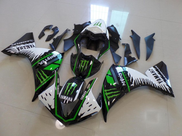 Best 2012-2014 White Green Big Monster Yamaha YZF R1 Motorcycle Fairings Kits Canada
