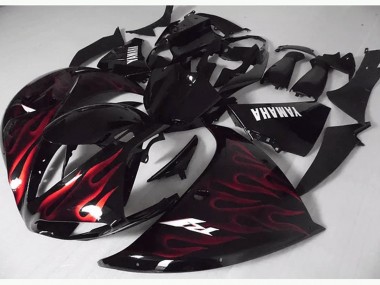 Best 2012-2014 Red Black Flame Yamaha YZF R1 Motorcycle Fairing Kits Canada