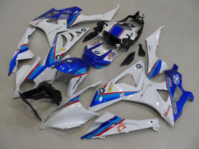 Best 2009-2014 Blue White BMW S1000RR Motorcycle Fairing Kit Canada
