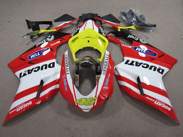 Best 2007-2014 Red White Generali 46 Ducati 1098 848 Motorcycle Fairings Canada Best 2007-2014 Red White Generali 46 Ducati 1098 848 Motorcycle Fairings Canada