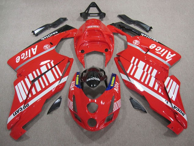Best 2005-2006 Red White Alice Sandisk Ducati 749 Moto Fairings Canada