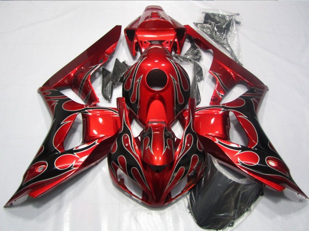 Best 2006-2007 Red Black Flame Honda CBR1000RR Replacement Motorcycle Fairings Canada