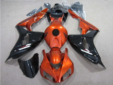 Best 2006-2007 Black Orange Honda CBR1000RR Motorcycle Fairings Kit Canada