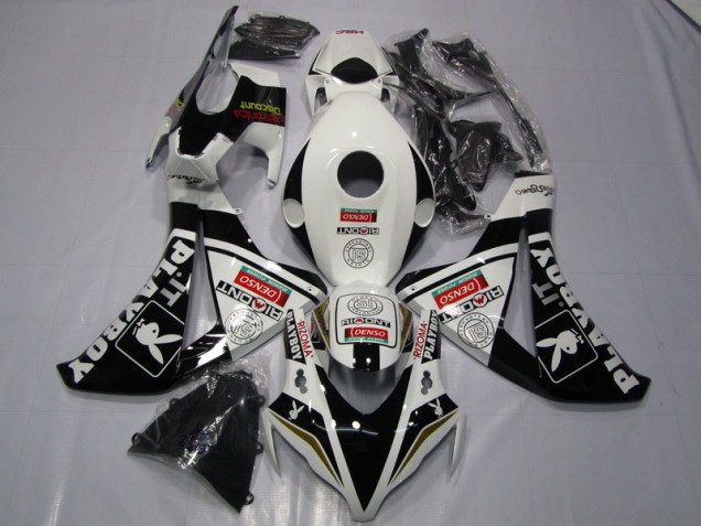 Best 2008-2011 Black White Denso Playboy Honda CBR1000RR Motorcycle Fairing Kits Canada