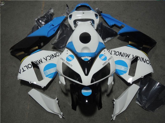 Best 2005-2006 White Blue Konica Minolta Honda CBR600RR Motorcycle Fairing Kits Canada Best 2005-2006 White Blue Konica Minolta Honda CBR600RR Motorcycle Fairing Kits Canada